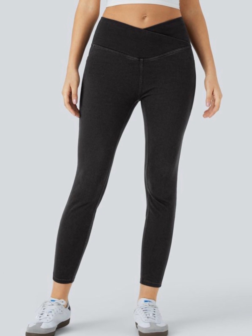 Halara Flex™ Crossover Pocket Washed Denim Work Leggings